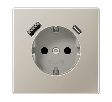 Розетка 2K+З USB Typ AC Jung ES1520-15CA Розетка 2K+З USB Typ AC Jung ES1520-15CA