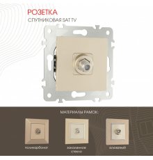Розетка спутниковая SAT TV Arte Milano 203.42-1.shampan