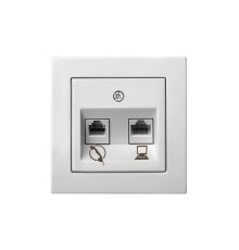 Розетка телефонная и компьютерная (RJ11+RJ45) Liregus Epsilon 28-034