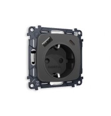 Комплект механизма розетки 2USB A+C 20W (быстрая зарядка) с/з Ambrella Volt Omega MO910010