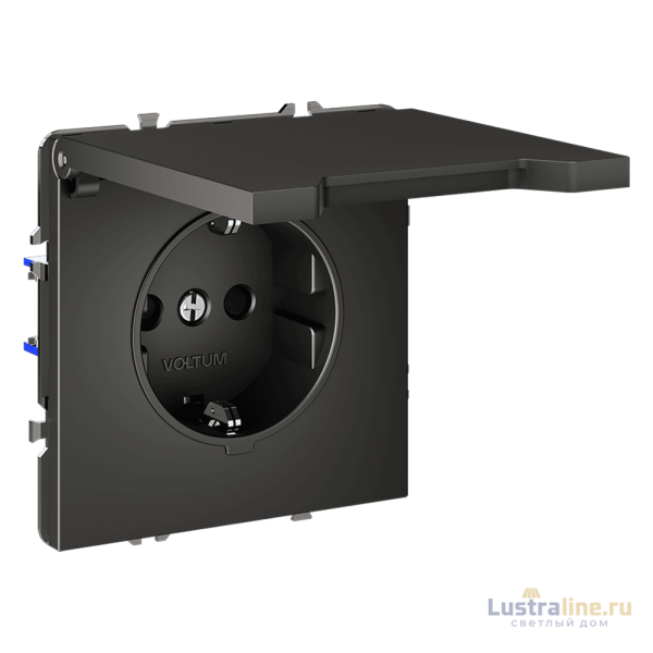 Розетка с защитными шторками и крышкой Voltum S70 VLS040306