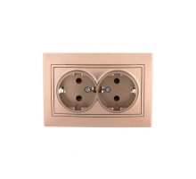 Розетка двойная с/з Lezard Mira 701-3131-127