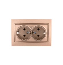 Розетка двойная с/з Lezard Mira 701-3131-127