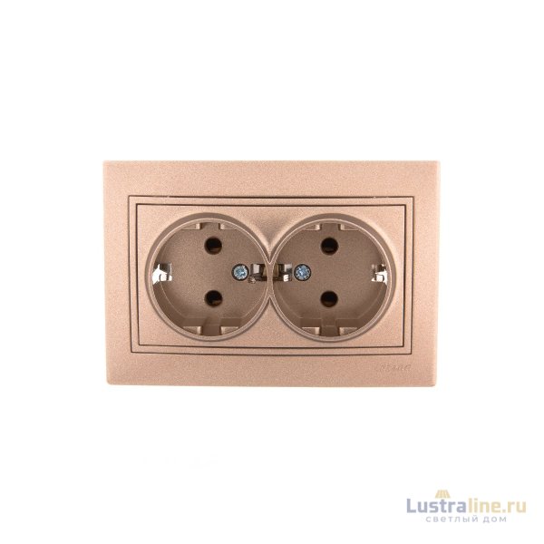 Розетка двойная с/з Lezard Mira 701-3131-127