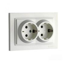 Розетка с заземлением двойная Mono Electric Despina 16А 250В слоновая кость 102-010004-120 Розетка с заземлением двойная Mono Electric Despina 16А 250В слоновая кость 102-010004-120