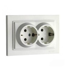 Розетка с заземлением двойная Mono Electric Despina 16А 250В слоновая кость 102-010004-120