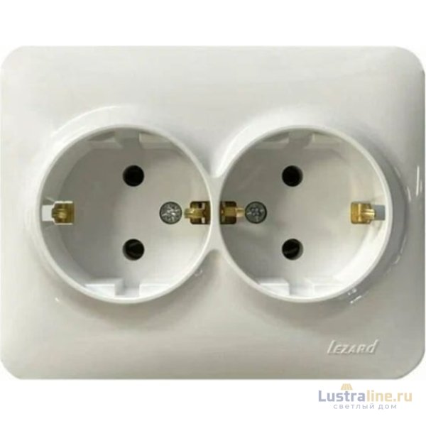 Розетка двойная с/з Lezard Karina Life 708-0200-127B