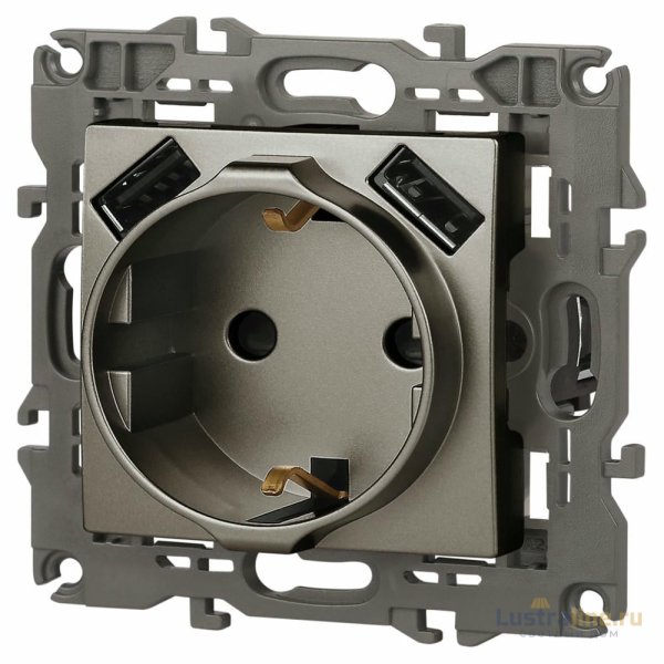 Розетка со шторками с 2xUSB Эра Elegance 14-4109-16 Б0065775