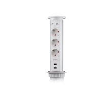Блок розеток 105J (3 секции и 2 USB) Mebax 00-00000823