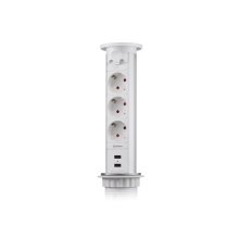 Блок розеток 105J (3 секции и 2 USB) Mebax 00-00000823