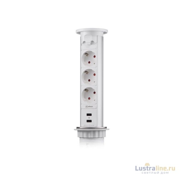 Блок розеток 105J (3 секции и 2 USB) Mebax 00-00000823
