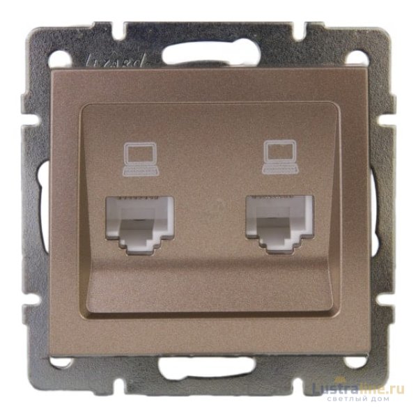 Розетка компьютерная двойная Lezard Rain 703-3188-141