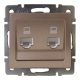 Розетка компьютерная двойная Lezard Rain 703-3188-141
