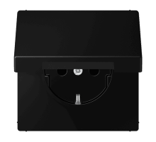 Розетка Schuko с крышкой и шторками Jung LS1520BFKIKLSWM