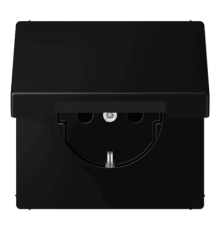 Розетка Schuko с крышкой и шторками Jung LS1520BFKIKLSWM