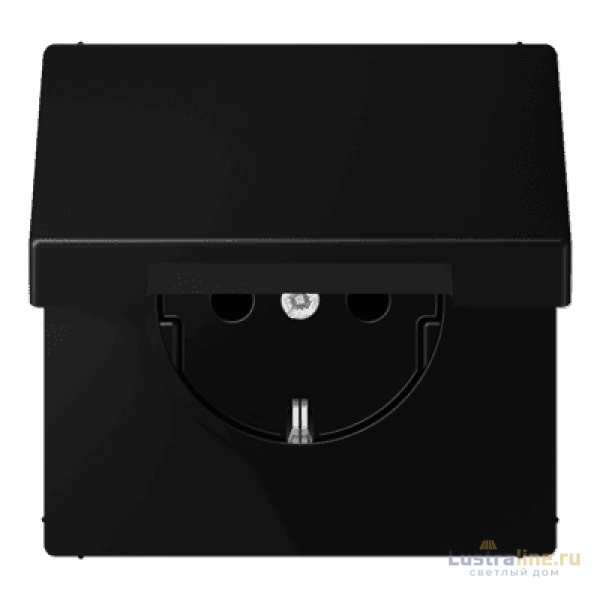Розетка Schuko с крышкой и шторками Jung LS1520BFKIKLSWM