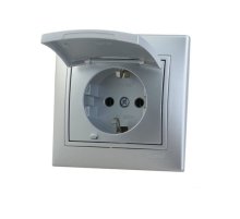 Розетка с/з с крышкой Lezard Mira 701-1010-123B