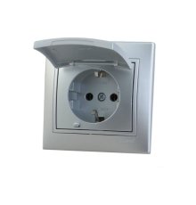 Розетка с/з с крышкой Lezard Mira 701-1010-123B