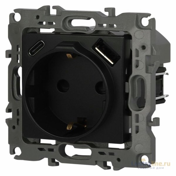 Розетка со шторками с USB type-A+C Эра 12-4108-05 Б0067707