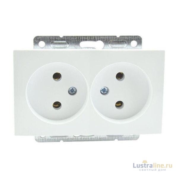 Розетка двойная без земли Mono Electric Despina-Larissa 16А 250В слоновая кость 500-000105-121