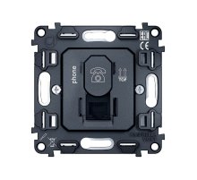 Механизм телефонной розетки RJ-11 (4P4C) с автоматической защитной шторкой Ambrella Volt Quant VM190