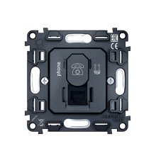Механизм телефонной розетки RJ-11 (4P4C) с автоматической защитной шторкой Ambrella Volt Quant VM190