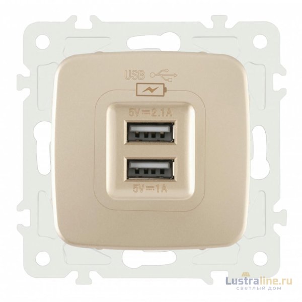 Розетка USB 2.1А+1А Arte Milano 205.46-1.shampan