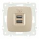 Розетка USB 2.1А+1А Arte Milano 205.46-1.shampan