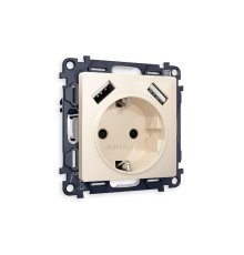 Комплект механизма розетки 2USB A+A 18W (быстрая зарядка) с/з Ambrella Volt Alfa MA309010