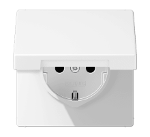Розетка Schuko с крышкой Jung LS1520BFKLWWM
