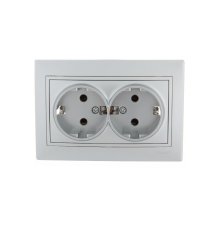 Розетка двойная с/з Lezard Mira 701-1010-127