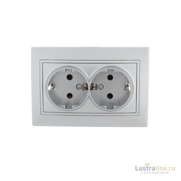 Розетка двойная с/з Lezard Mira 701-1010-127