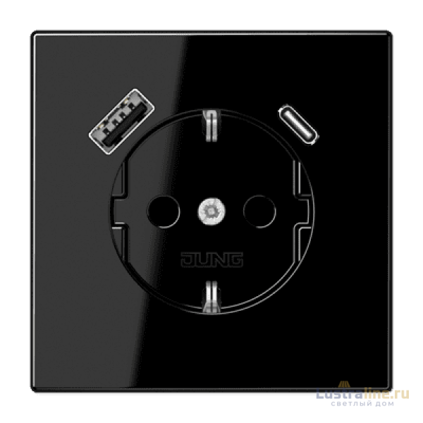 Розетка 2K+З USB Typ AC Jung LS1520-15CASW