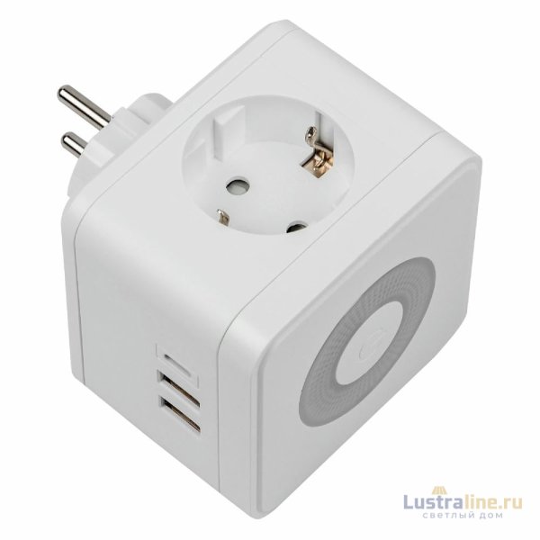 Разветвитель сетевой с выключателем Uniel S-GES2-16SBUC WHITE UL-00011245