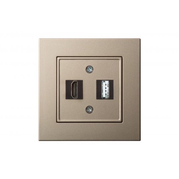 Розетка HDMI и USB Liregus Epsilon 28-3243
