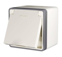 Розетка влагозащищенная с заземлением с защитной крышкой и шторками Werkel Gallant слоновая кость W5071203 4690389164590