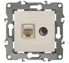 Розетка комбинированная RJ45+TV Эра 12-3110-02 Б0027442