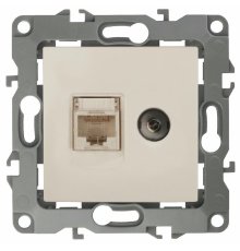 Розетка комбинированная RJ45+TV Эра 12-3110-02 Б0027442