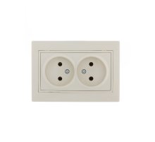 Розетка двойная б/з Lezard Mira 701-0303-128 Розетка двойная б/з Lezard Mira 701-0303-128