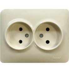 Розетка двойная б/з Lezard Karina Life 708-0300-128B
