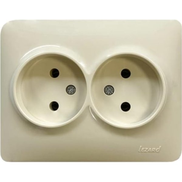 Розетка двойная б/з Lezard Karina Life 708-0300-128B