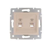 Розетка телефонная двойная евро Lezard Karina 707-0388-138