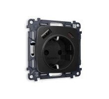Комплект механизма розетки 2USB A+C 20W (быстрая зарядка) с/з Ambrella Volt Omega MO810010