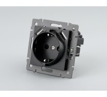Механизм розетки с USB зарядкой Arlight SCT-MUAA-PL-BK-V (250V, 16A) 049819
