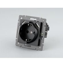 Механизм розетки с USB зарядкой Arlight SCT-MUAA-PL-BK-V (250V, 16A) 049819