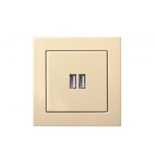 Розетка USB двойная для зарядки умная 5V(3,4А) Liregus Epsilon 28-0712