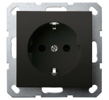 Розетка SHUKO Jasmart с защитными шторками 16A 250V 2P+T черный матовый (soft touch) G5501PB