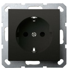 Розетка SHUKO Jasmart с защитными шторками 16A 250V 2P+T черный матовый (soft touch) G5501PB