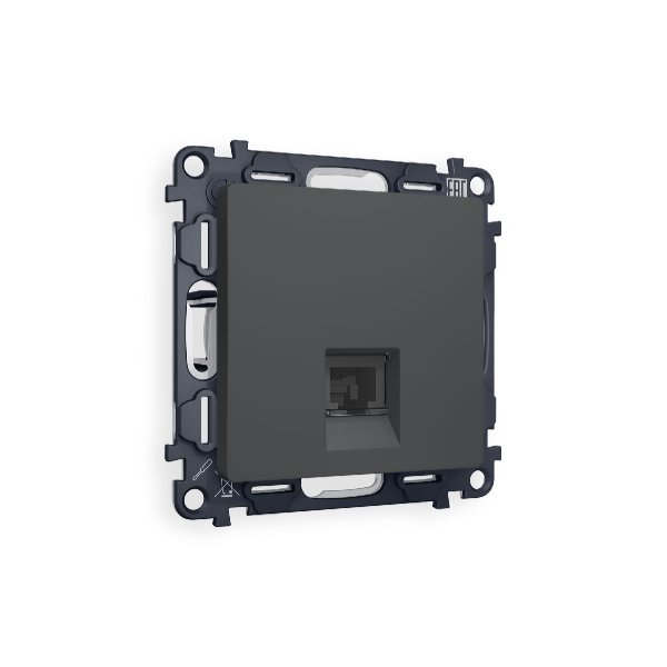 Комплект механизма телефонной розетки RJ-11(4P4C) со шторкой Ambrella Volt Alfa MA912030