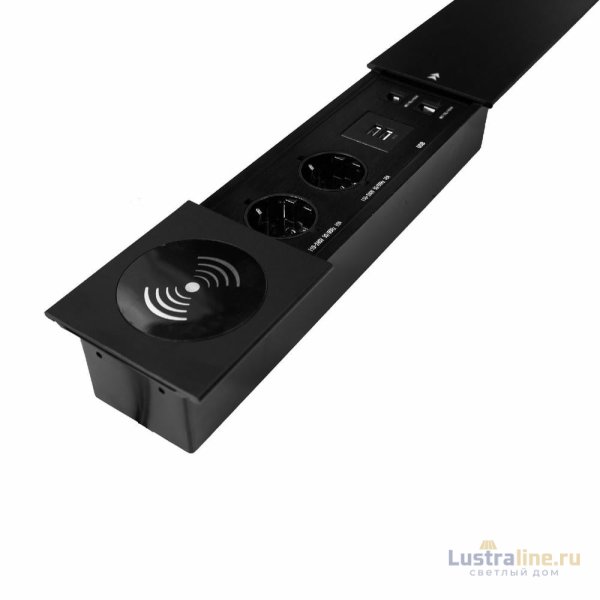 Блок розеток JX (Slide Top) (2 секции RJ-45 + 2 USB беспр.зарядка с кабелем питания) Mebax 00-00002893
